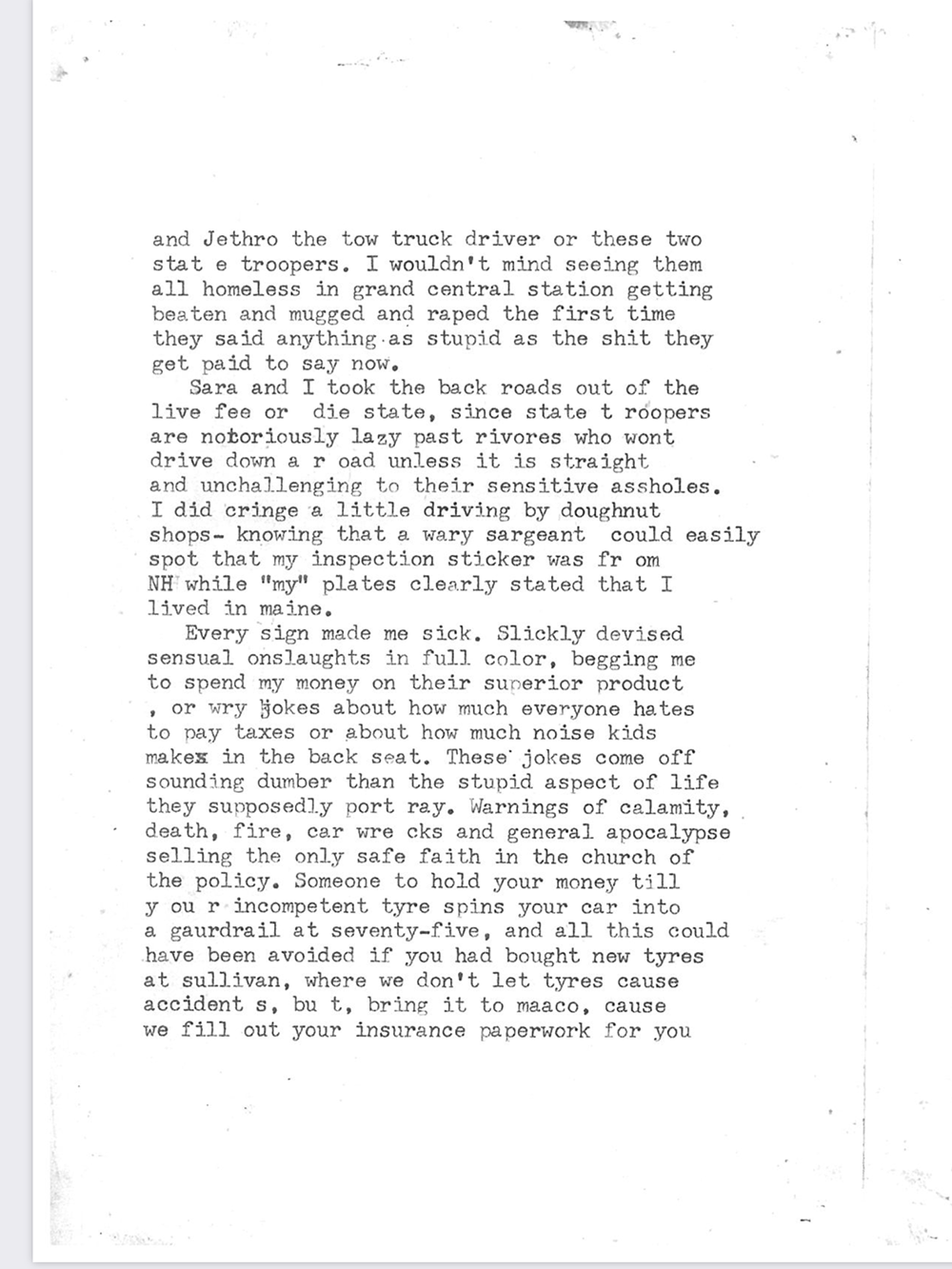 an image of typewritten text